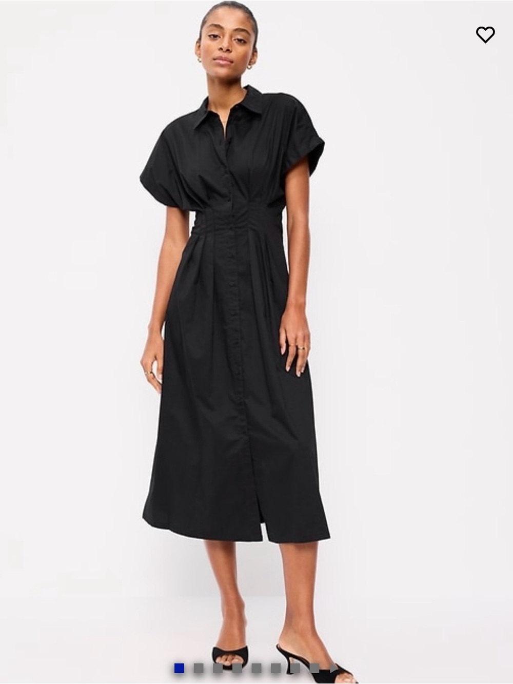 Old Navy Black Shirt‑Style Midi Dress